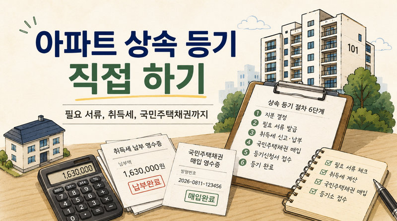아파트 상속 등기 직접 하기: 필요 서류, 취득세, 국민주택채권